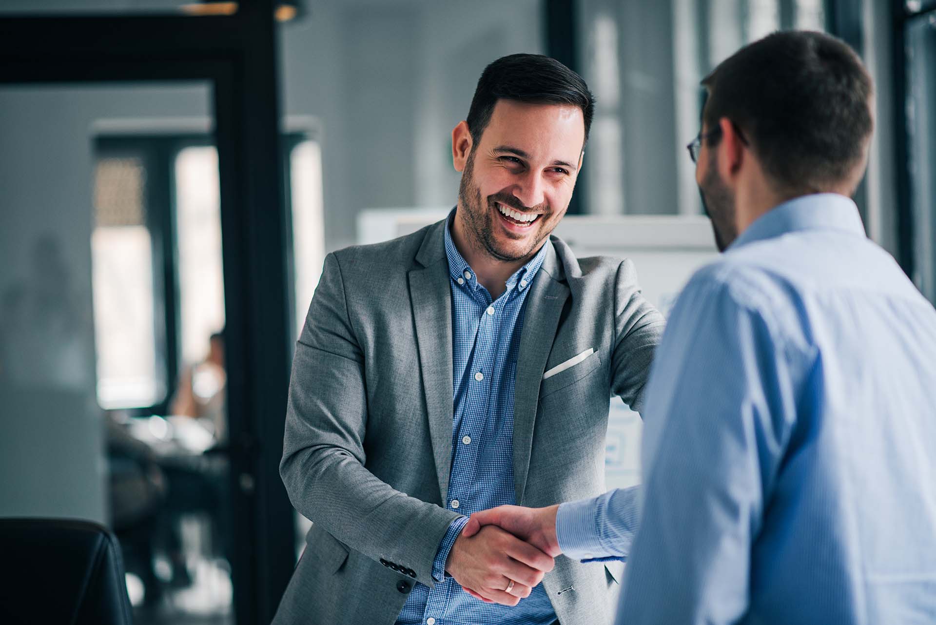 A handshake between colleagues